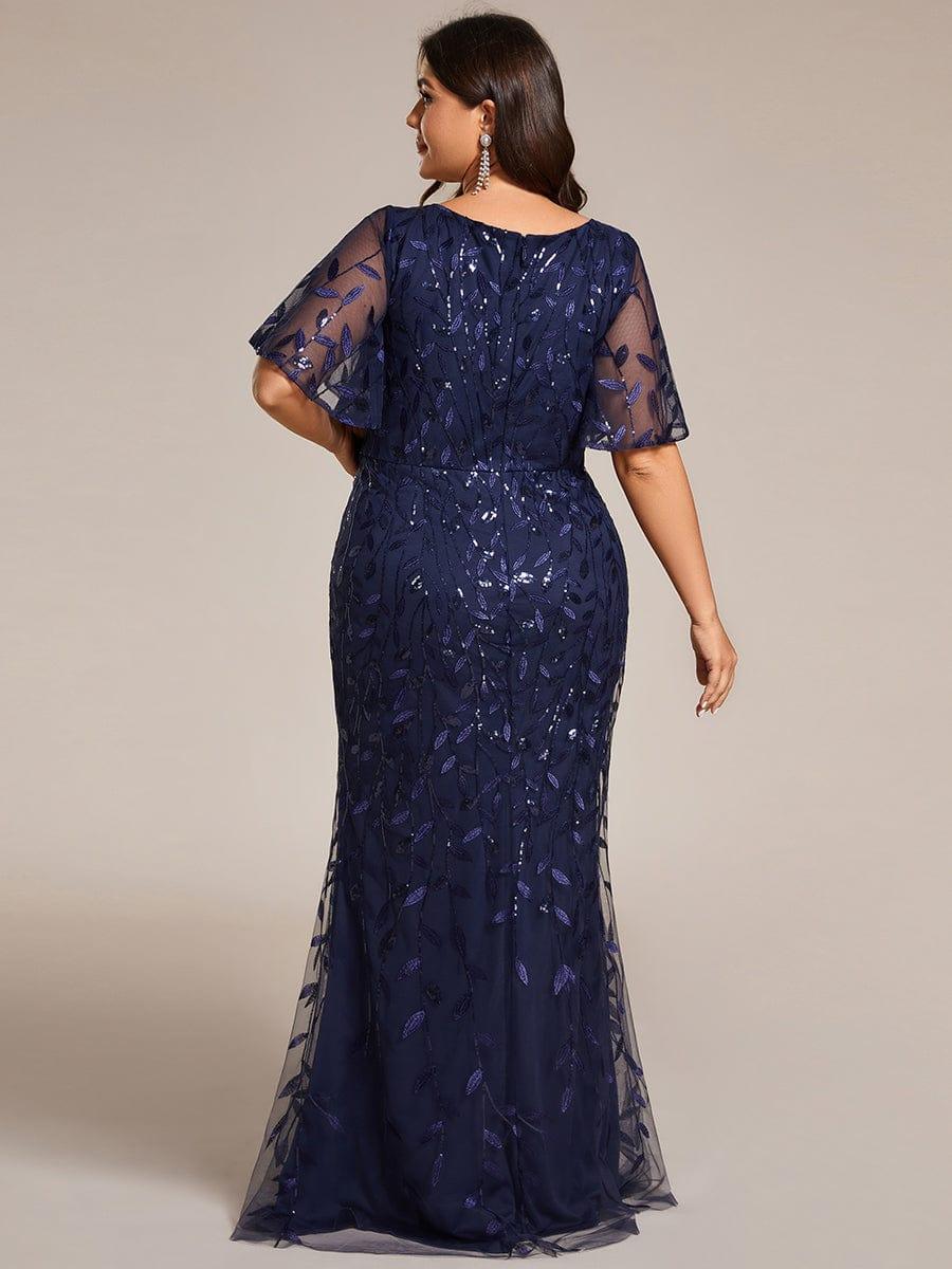 ever DIONE|Gorgeous V Neck Leaf-Sequined Fishtail Party Dress