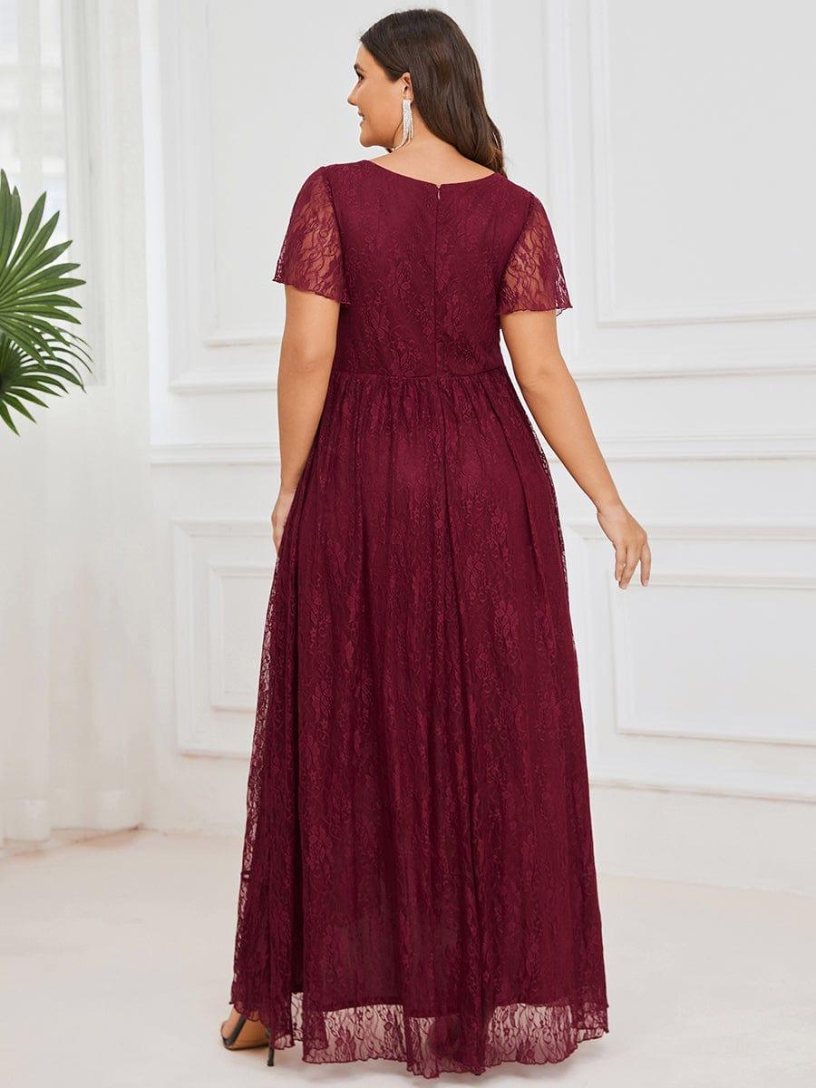 ever ELISE|Short Sleeve Ruffled Lace Mother of the Bride Dress