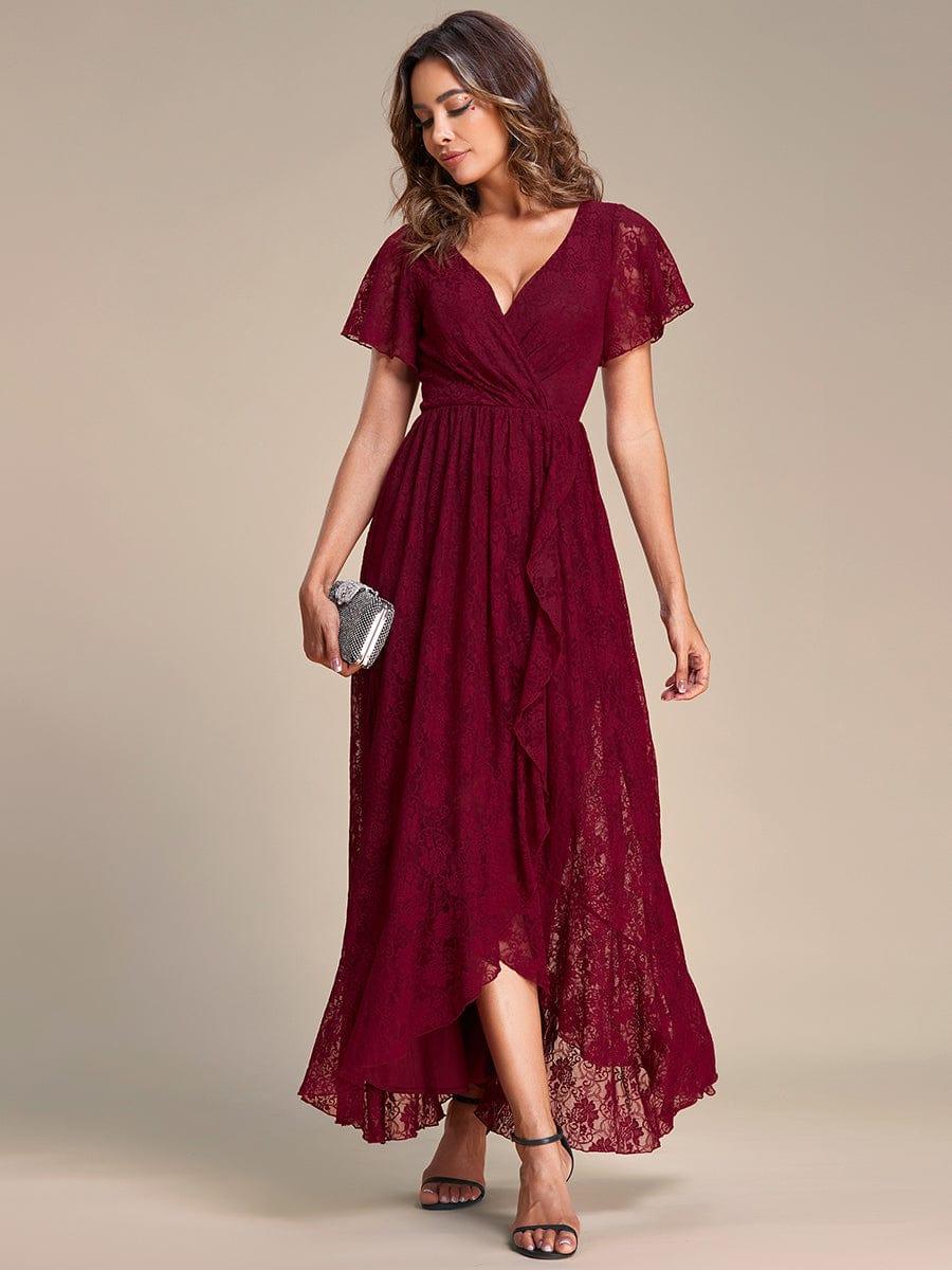 ever ELISE|Short Sleeve Ruffled Lace Mother of the Bride Dress