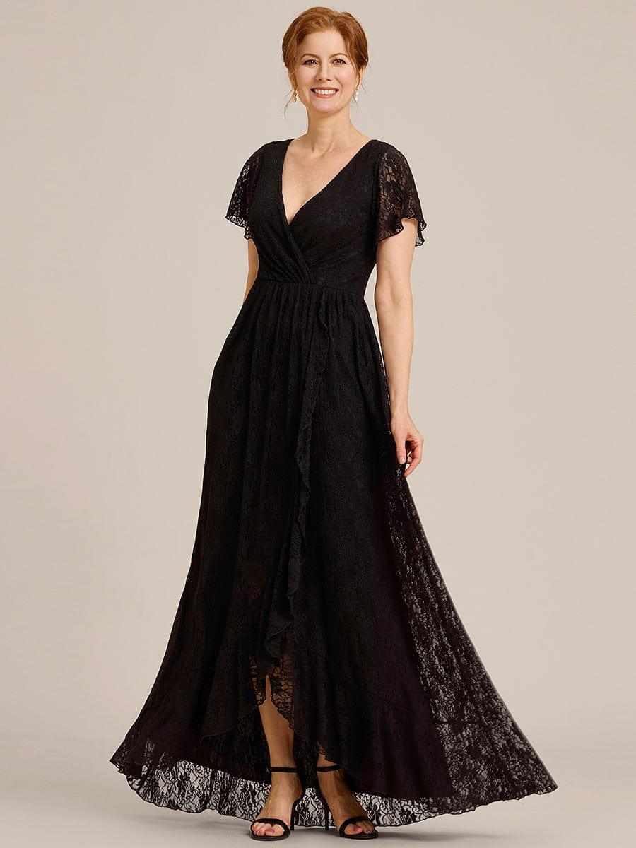 ever ELISE|Short Sleeve Ruffled Lace Mother of the Bride Dress
