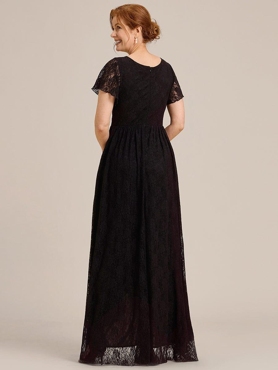ever ELISE|Short Sleeve Ruffled Lace Mother of the Bride Dress