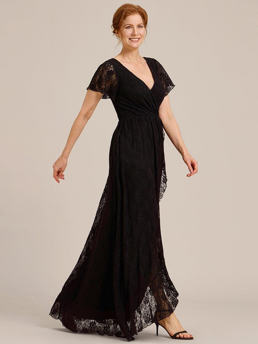 ever ELISE|Short Sleeve Ruffled Lace Mother of the Bride Dress