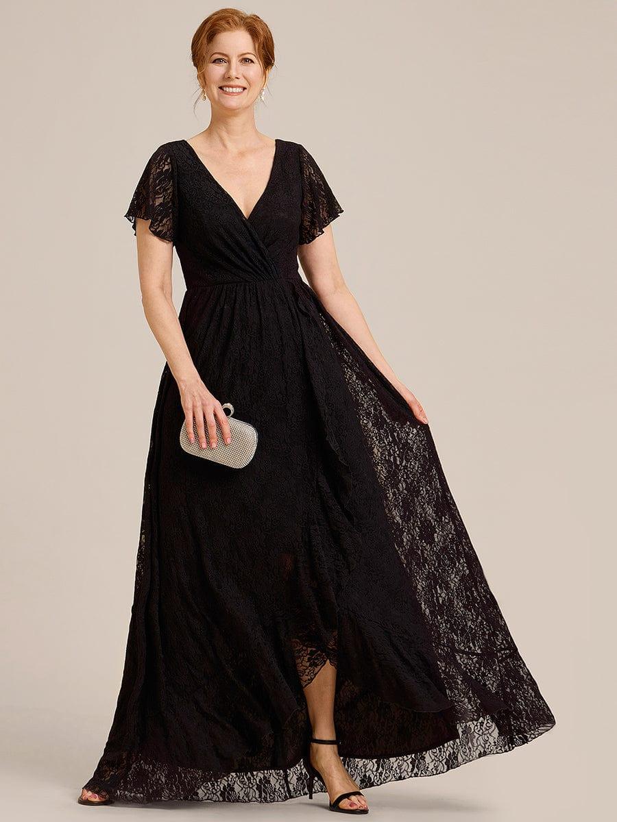 ever ELISE|Short Sleeve Ruffled Lace Mother of the Bride Dress