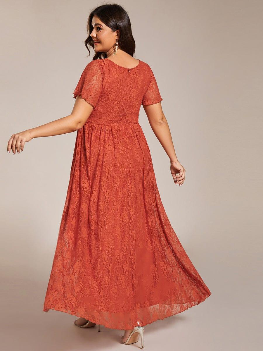 ever ELISE|Short Sleeve Ruffled Lace Mother of the Bride Dress