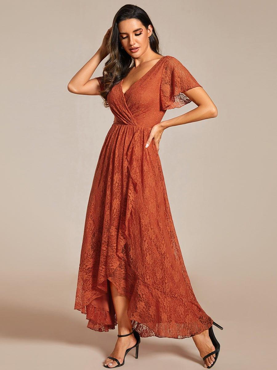 ever ELISE|Short Sleeve Ruffled Lace Mother of the Bride Dress