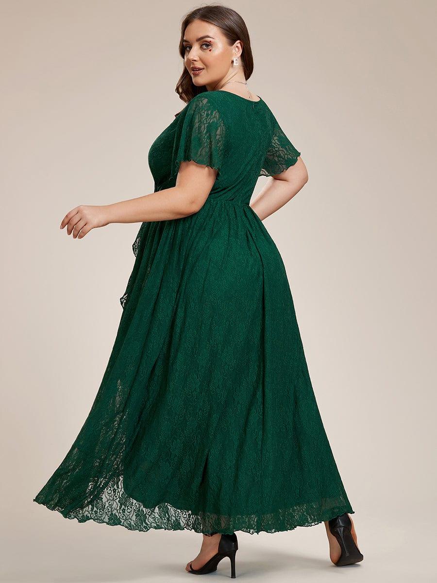 ever ELISE|Short Sleeve Ruffled Lace Mother of the Bride Dress