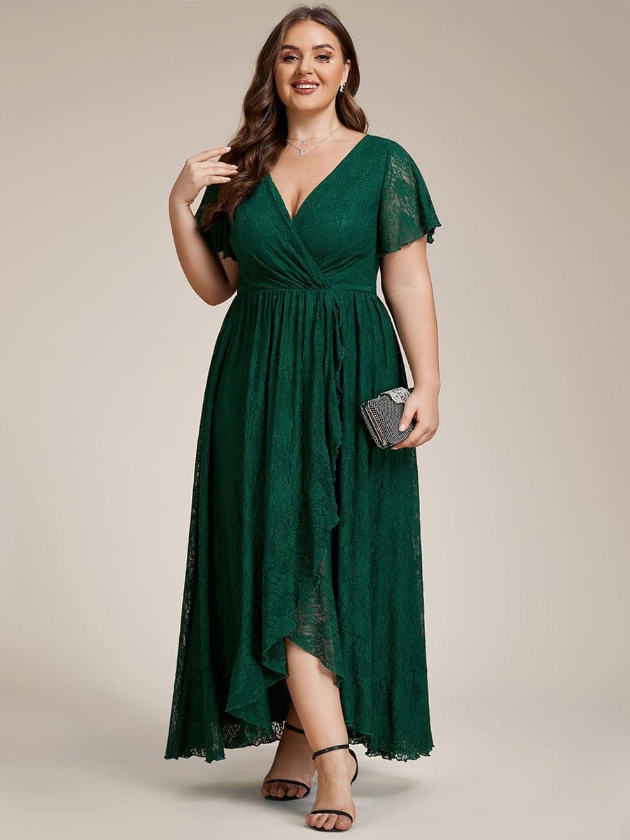 ever ELISE|Short Sleeve Ruffled Lace Mother of the Bride Dress