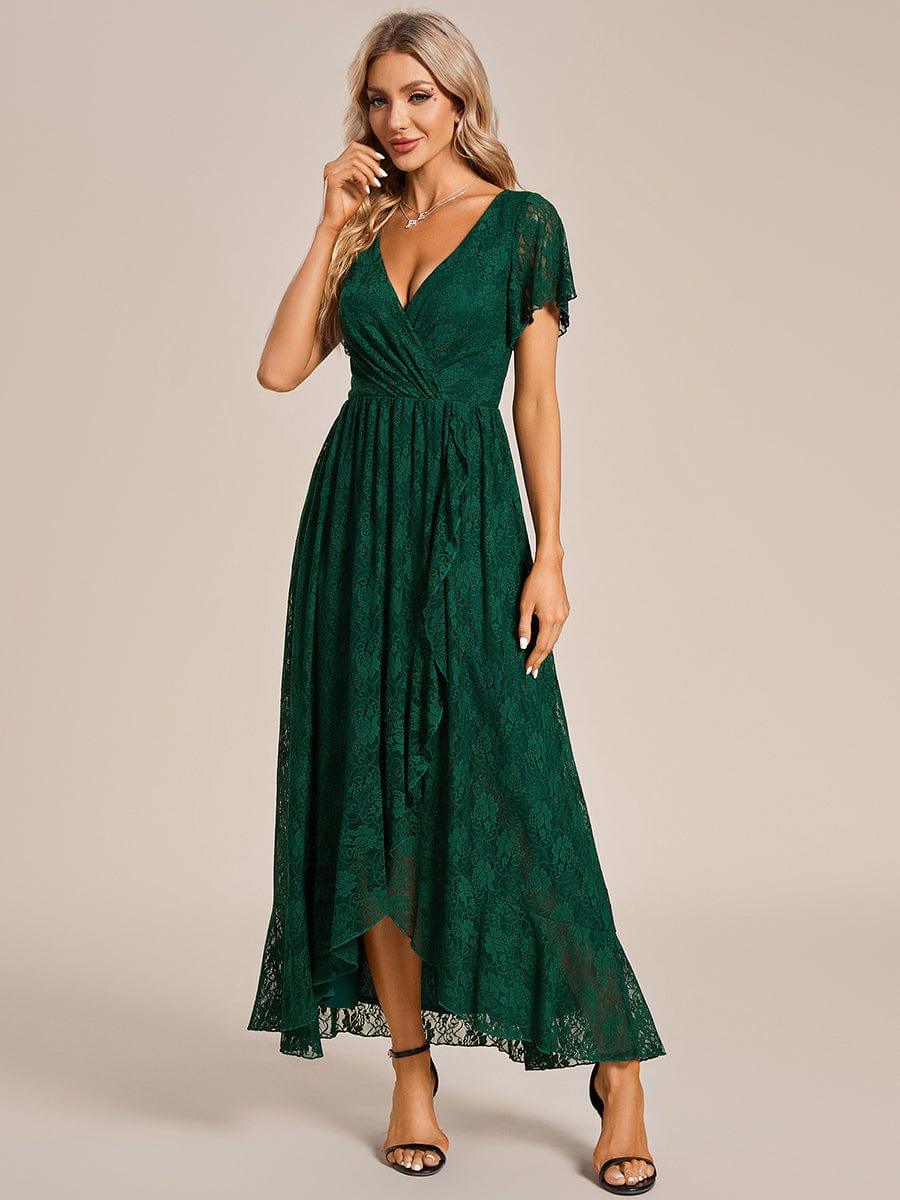 ever ELISE|Short Sleeve Ruffled Lace Mother of the Bride Dress