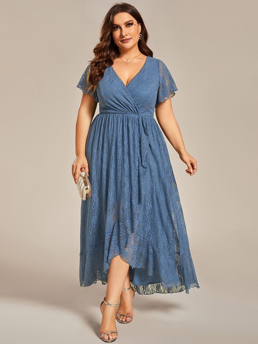 ever ELISE|Short Sleeve Ruffled Lace Mother of the Bride Dress