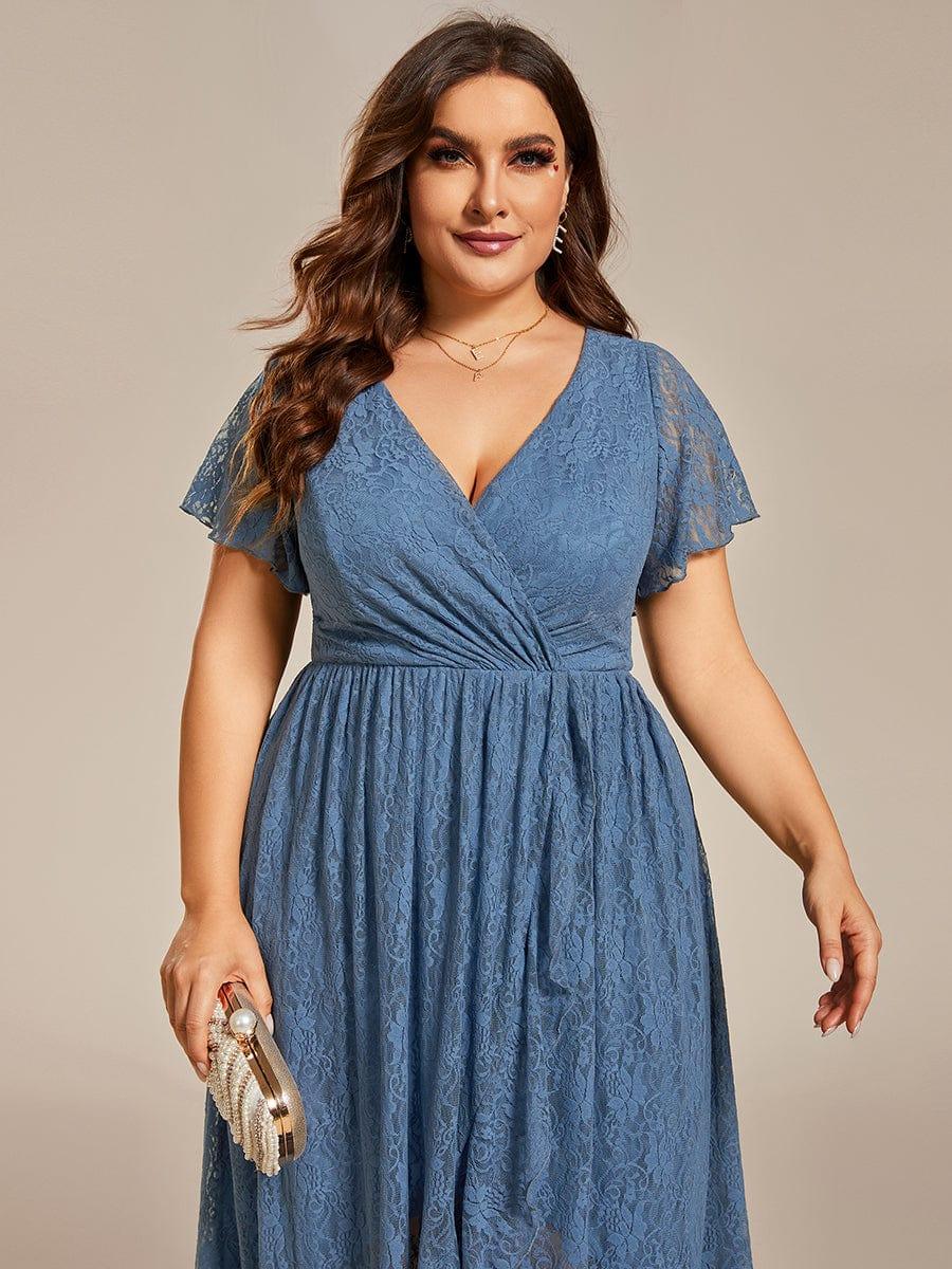ever ELISE|Short Sleeve Ruffled Lace Mother of the Bride Dress