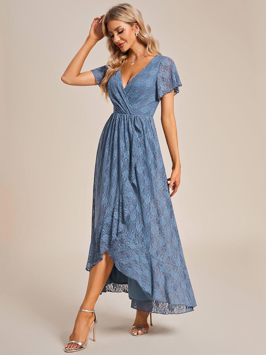 ever ELISE|Short Sleeve Ruffled Lace Mother of the Bride Dress