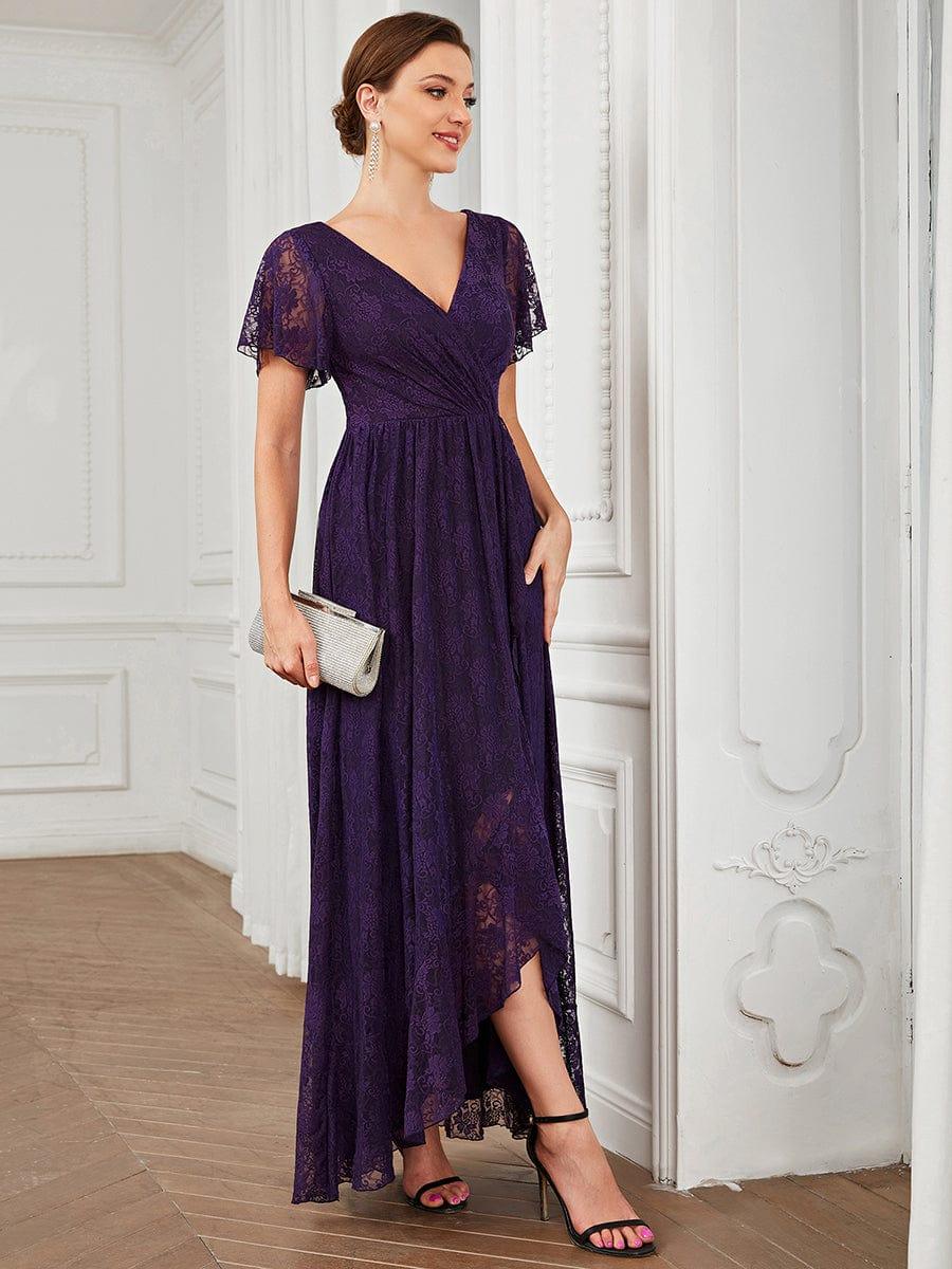 ever ELISE|Short Sleeve Ruffled Lace Mother of the Bride Dress