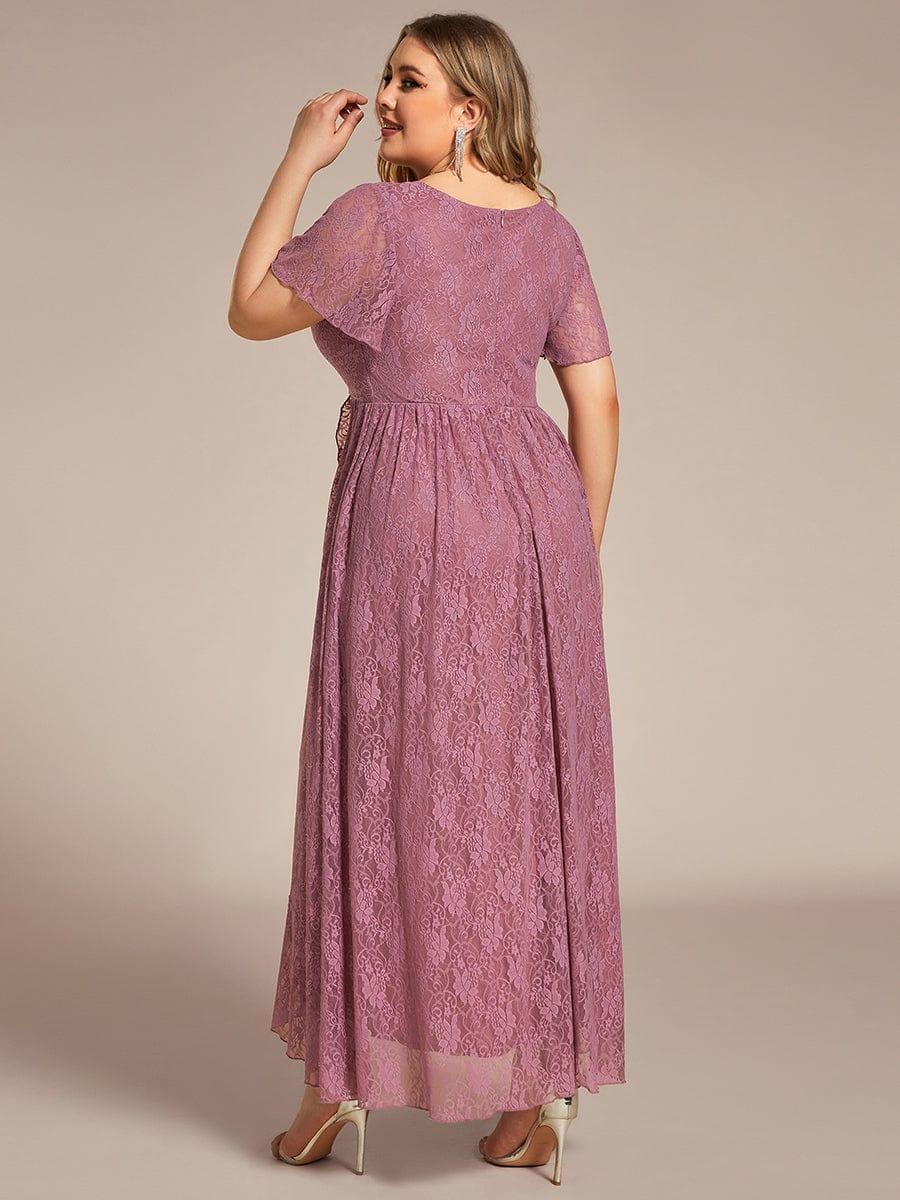 ever ELISE|Short Sleeve Ruffled Lace Mother of the Bride Dress