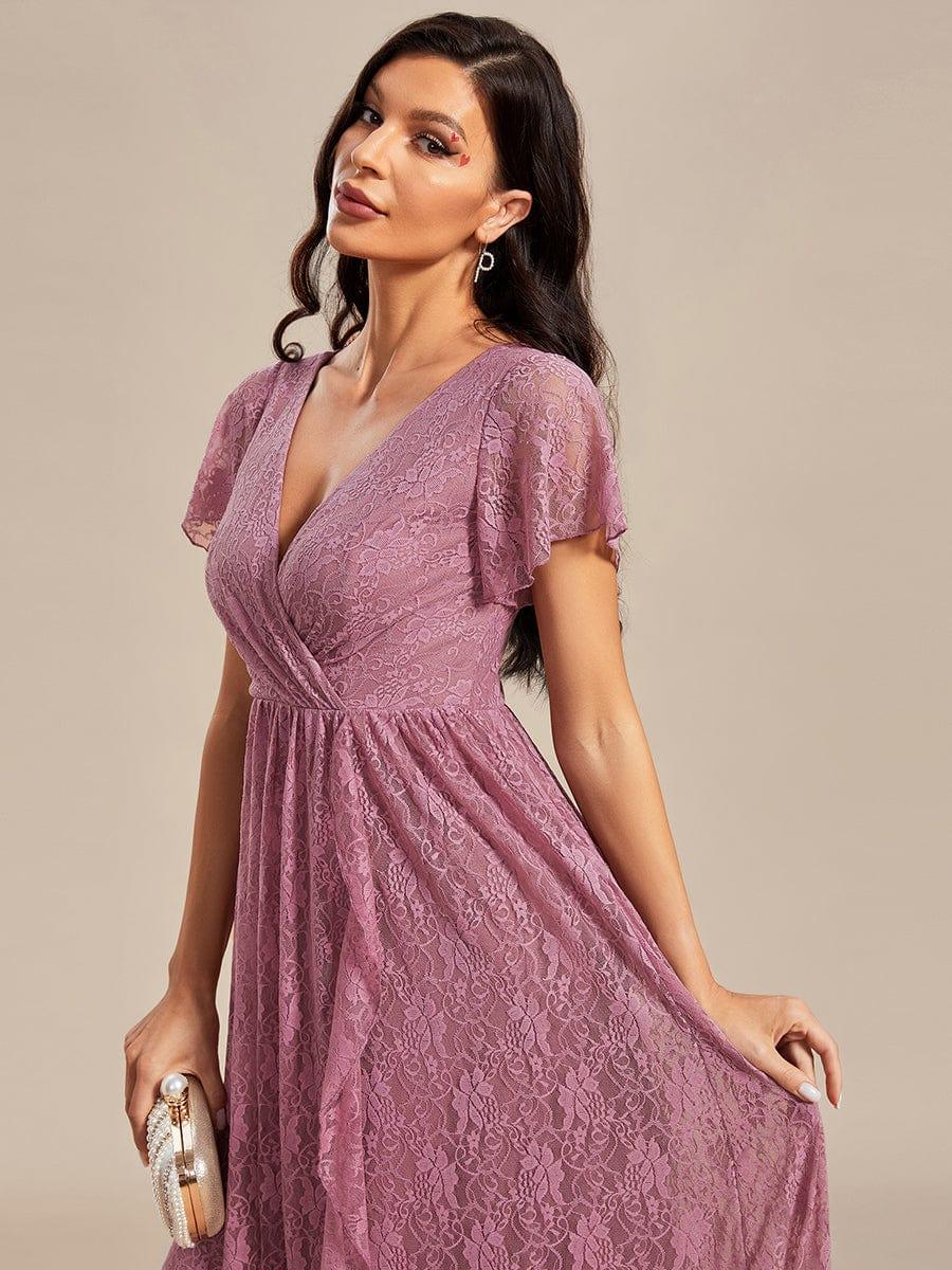 ever ELISE|Short Sleeve Ruffled Lace Mother of the Bride Dress