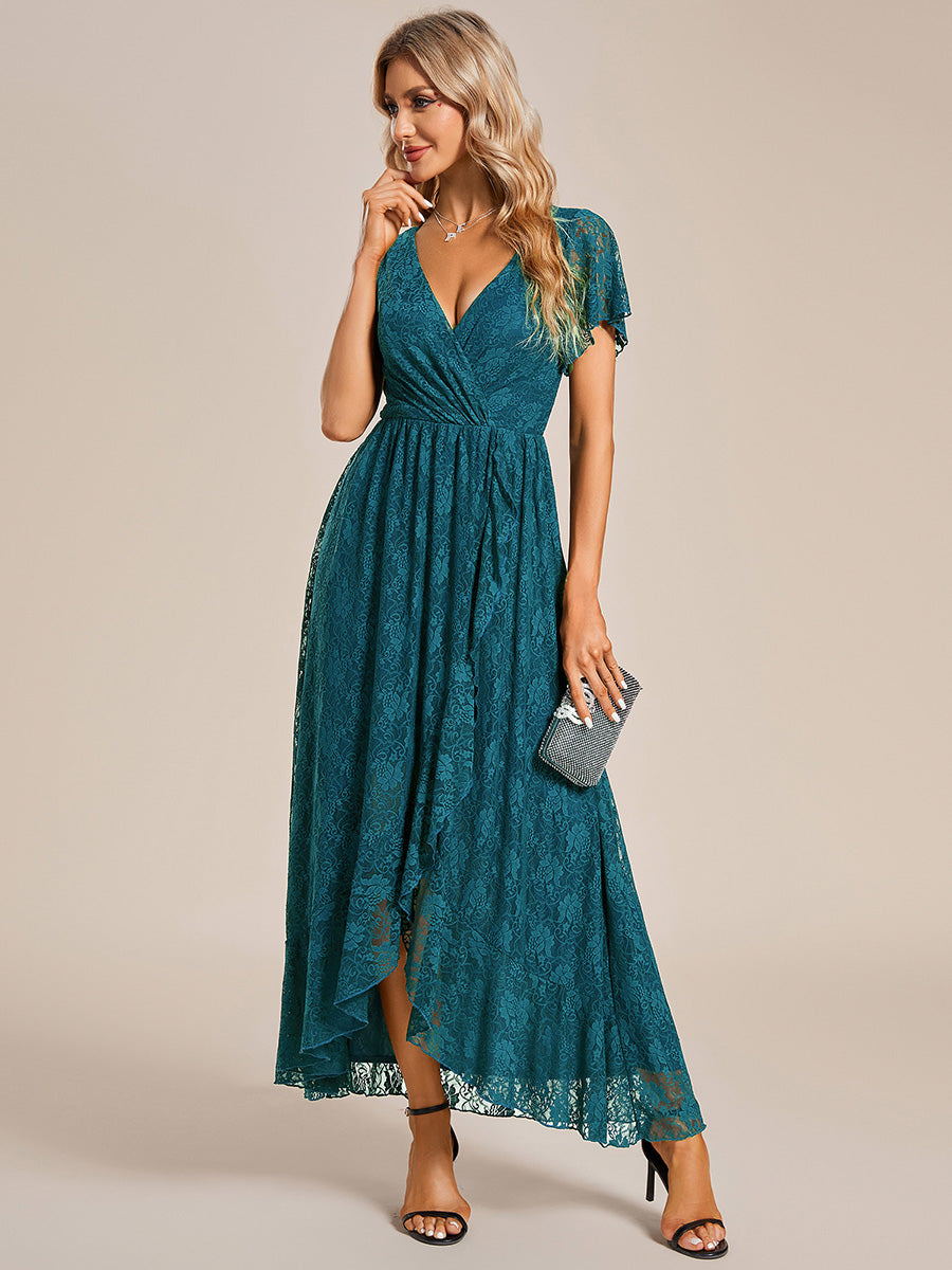 ever ELISE|Short Sleeve Ruffled Lace Mother of the Bride Dress