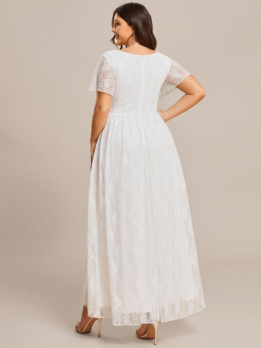ever ELISE|Short Sleeve Ruffled Lace Mother of the Bride Dress