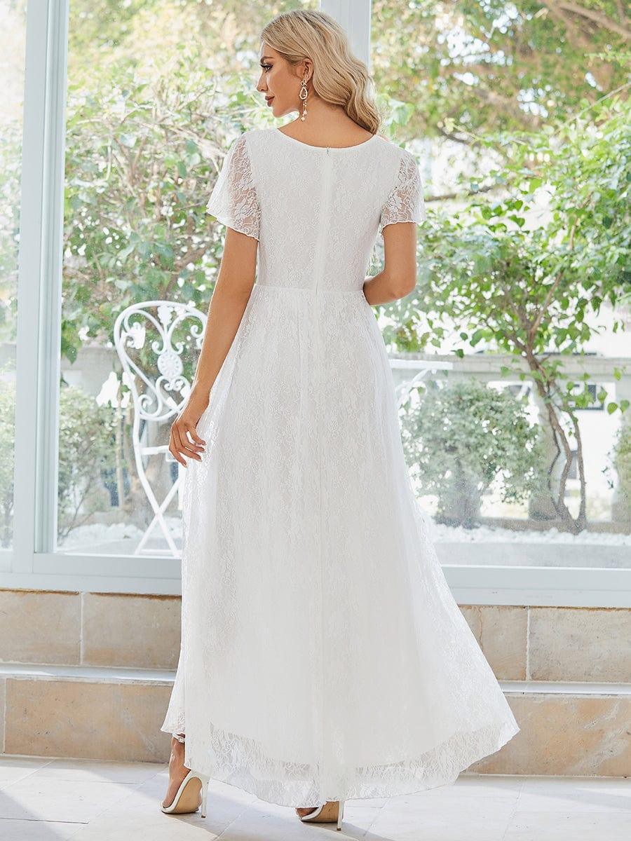 ever ELISE|Short Sleeve Ruffled Lace Mother of the Bride Dress
