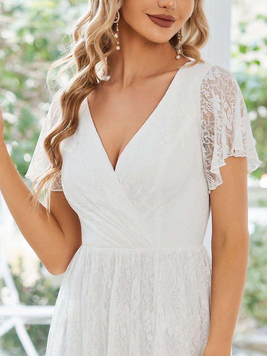 ever ELISE|Short Sleeve Ruffled Lace Mother of the Bride Dress