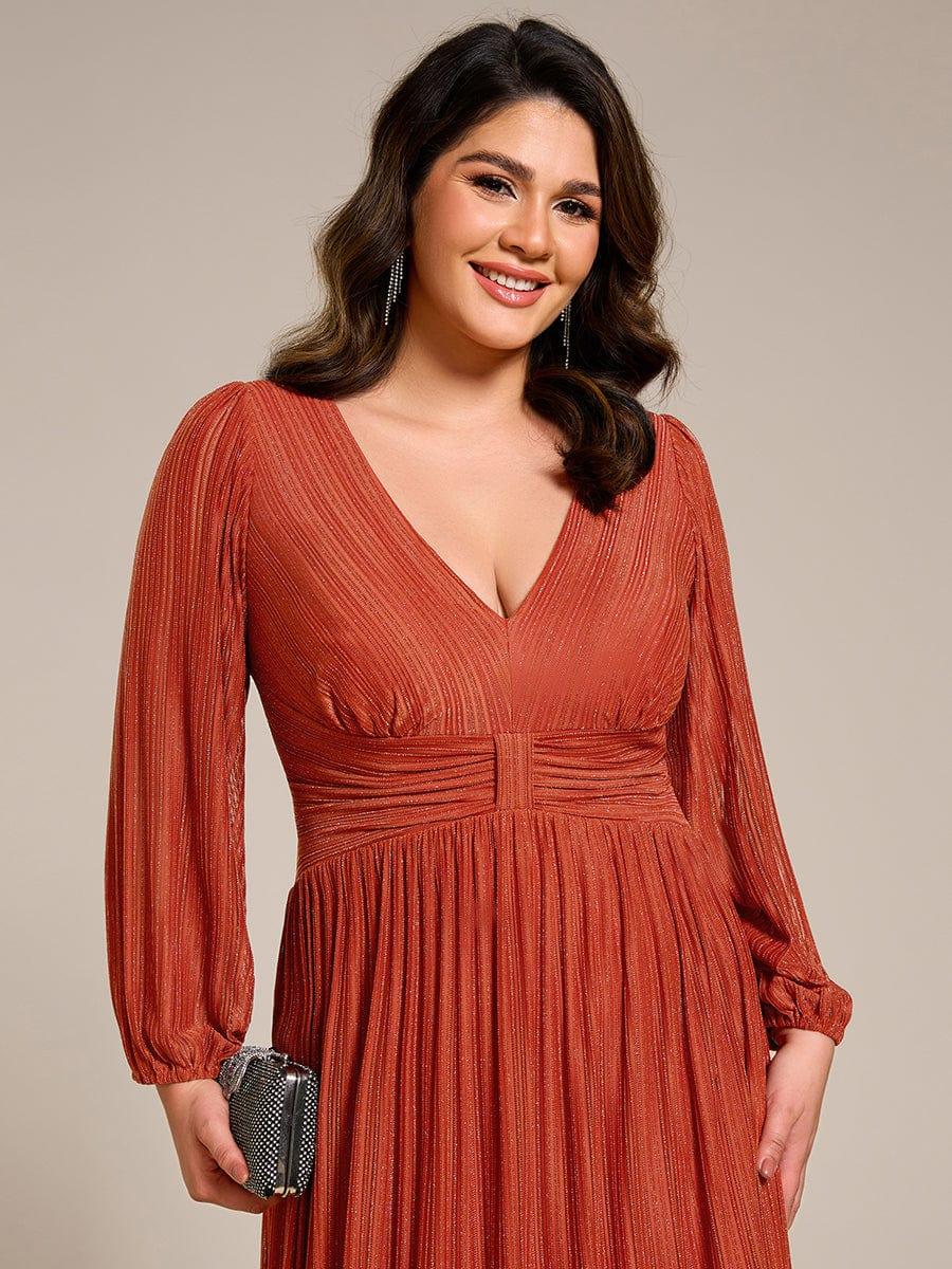 ever BRYM|Sequin Long Lantern Sleeves Maxi Wedding Guest Dress