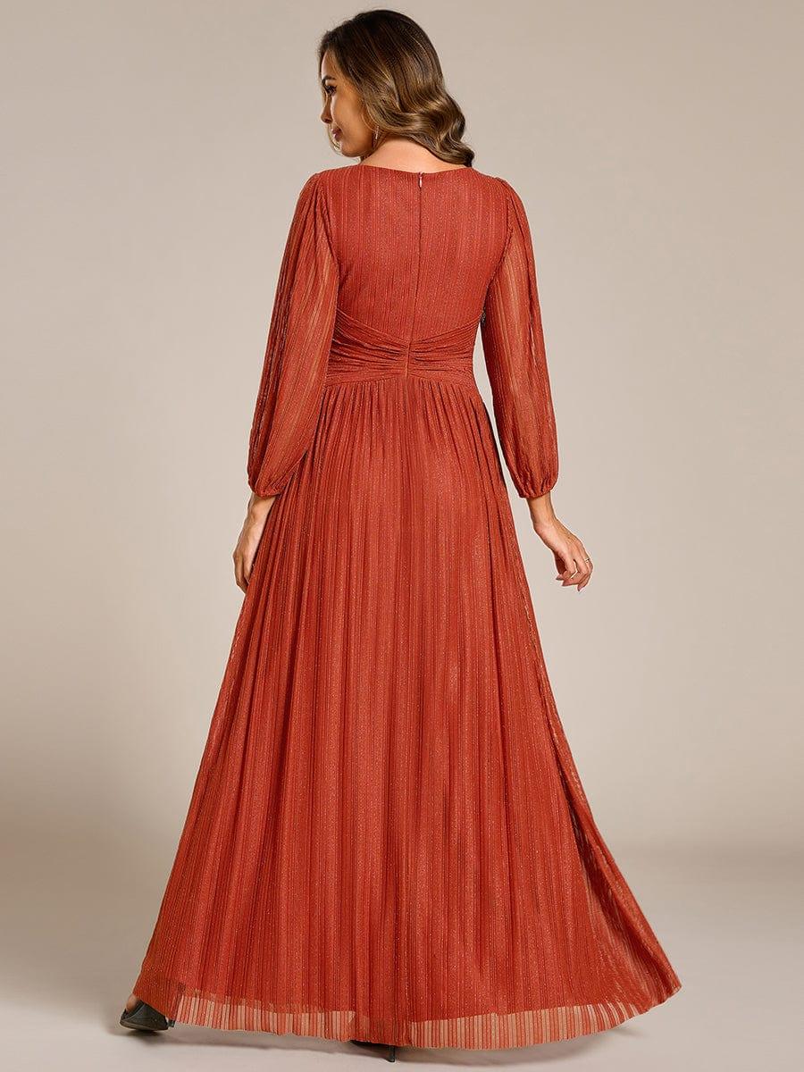 ever BRYM|Glittery Empire Waist Long Lantern Sleeves A-Line Evening Dress