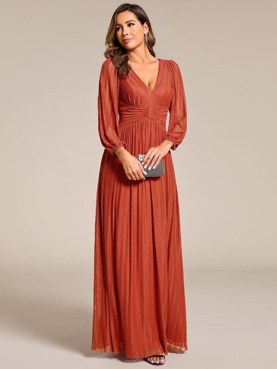 ever BRYM|Sequin Long Lantern Sleeves Maxi Wedding Guest Dress