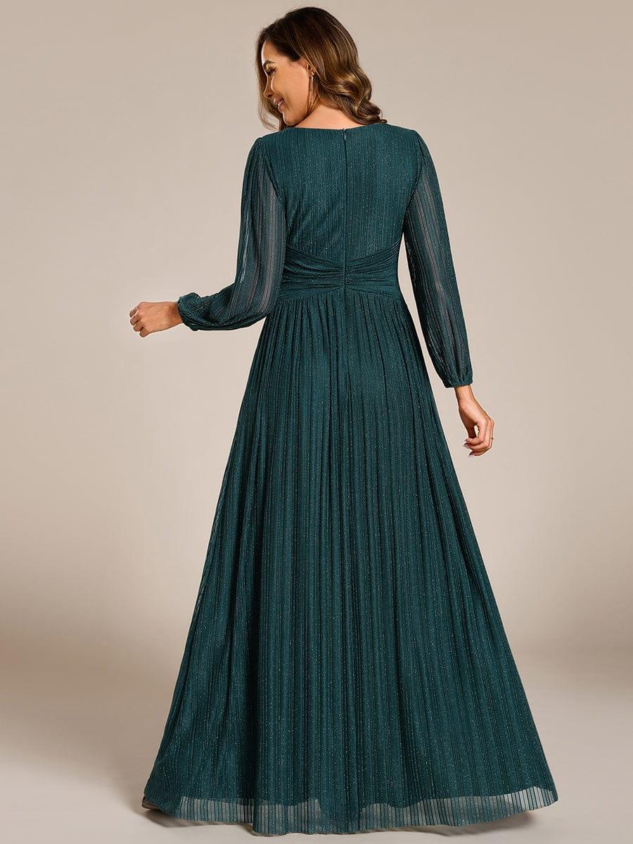 ever BRYM|Sequin Long Lantern Sleeves Maxi Wedding Guest Dress
