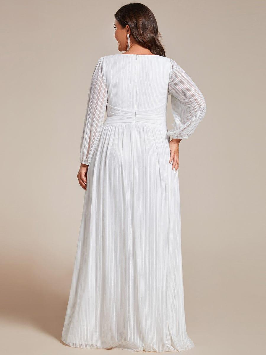 ever BRYM|Glittery Empire Waist Long Lantern Sleeves A-Line Evening Dress