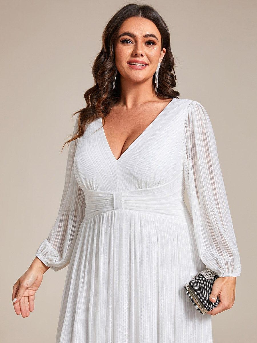 ever BRYM|Glittery Empire Waist Long Lantern Sleeves A-Line Evening Dress