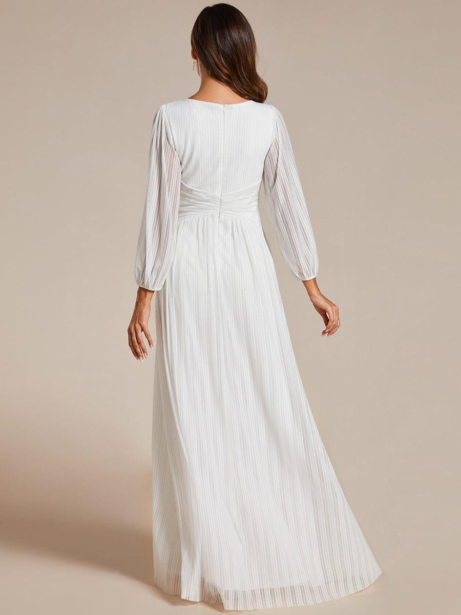 ever BRYM|Sequin Long Lantern Sleeves Maxi Wedding Guest Dress
