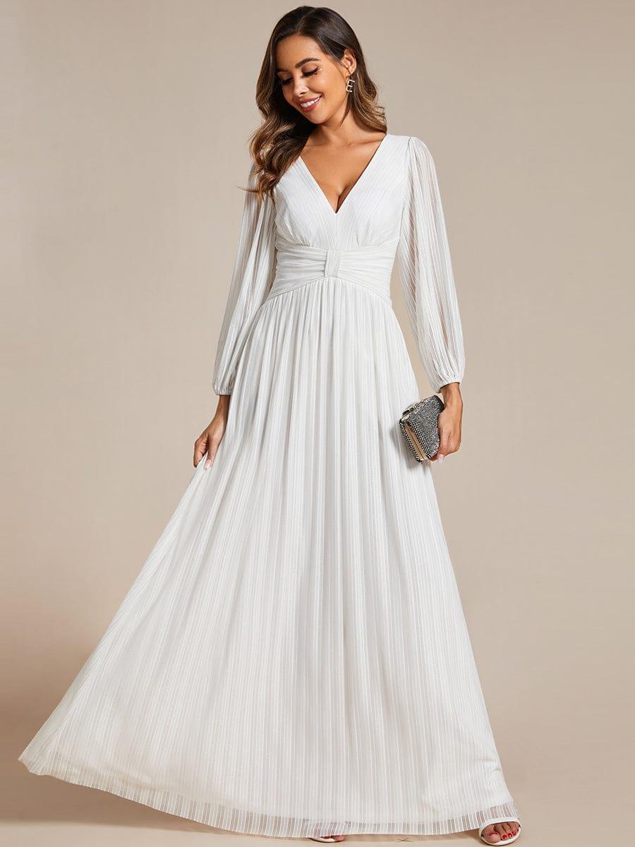 ever BRYM|Sequin Long Lantern Sleeves Maxi Wedding Guest Dress
