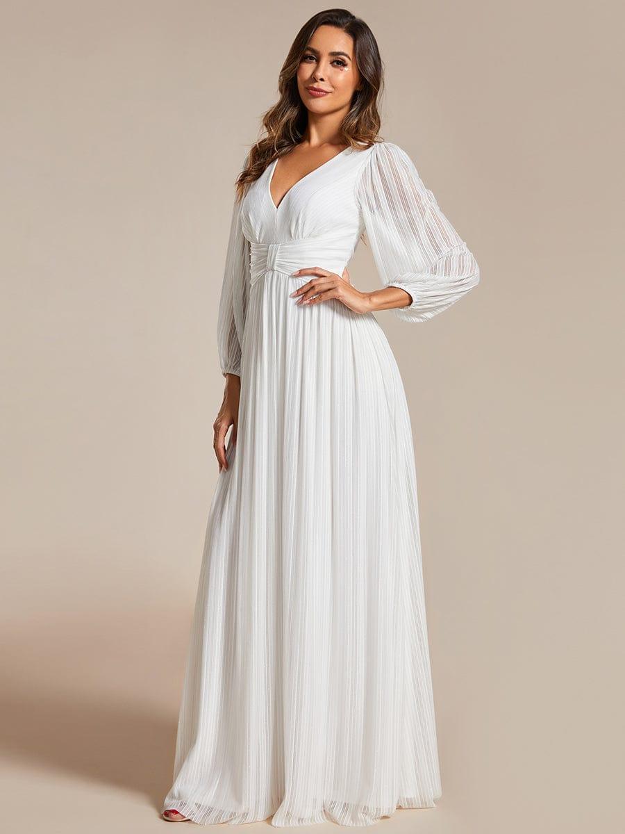 ever BRYM|Sequin Long Lantern Sleeves Maxi Wedding Guest Dress
