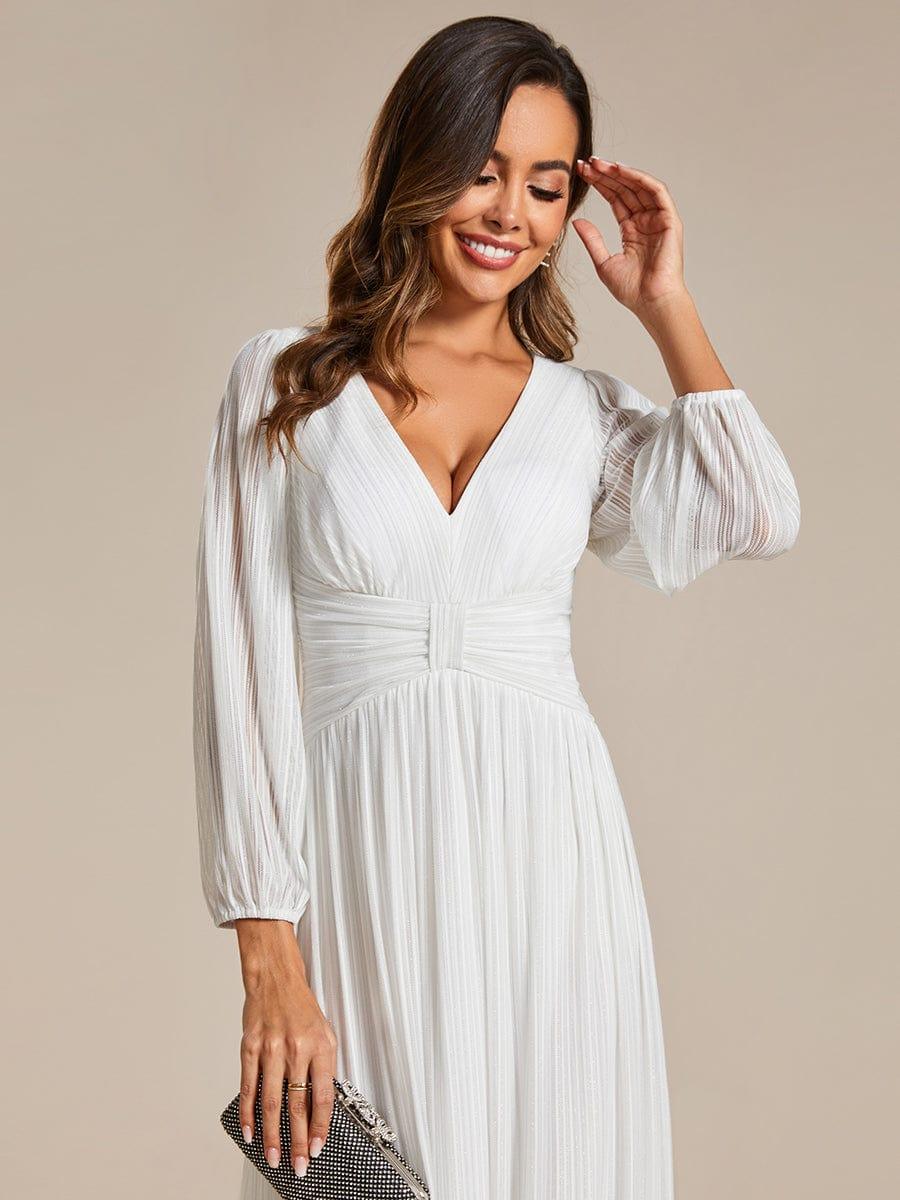 ever BRYM|Sequin Long Lantern Sleeves Maxi Wedding Guest Dress
