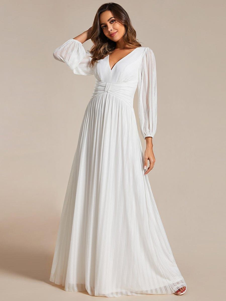 ever BRYM|Sequin Long Lantern Sleeves Maxi Wedding Guest Dress