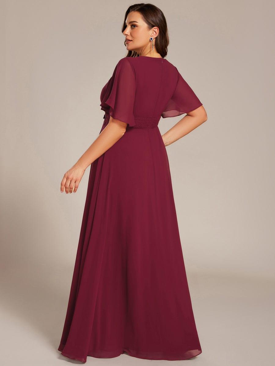 ever ASPYN|Pleated Applique Maxi Bridesmaid Dress