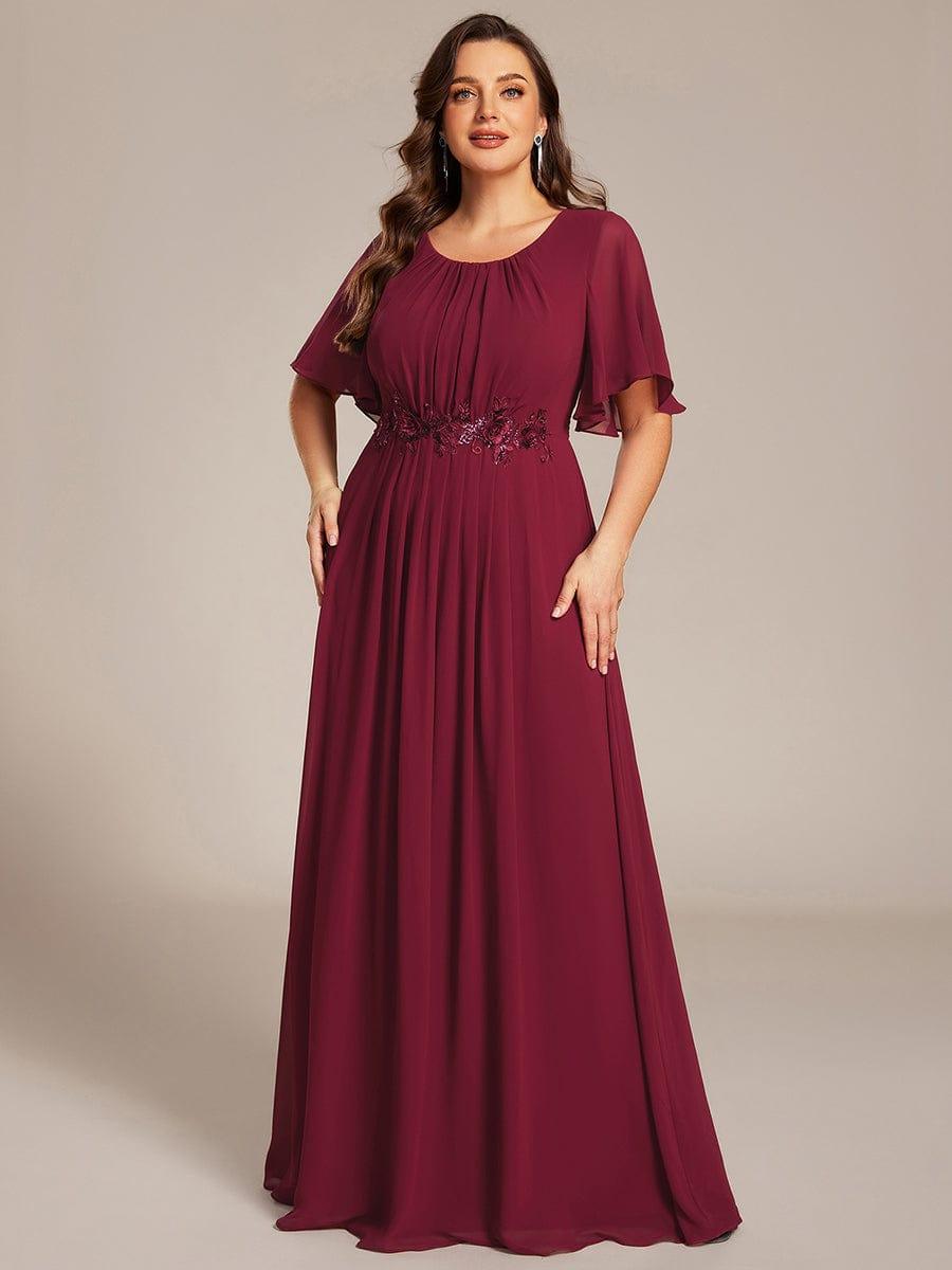 ever ASPYN|Pleated Applique Maxi Bridesmaid Dress