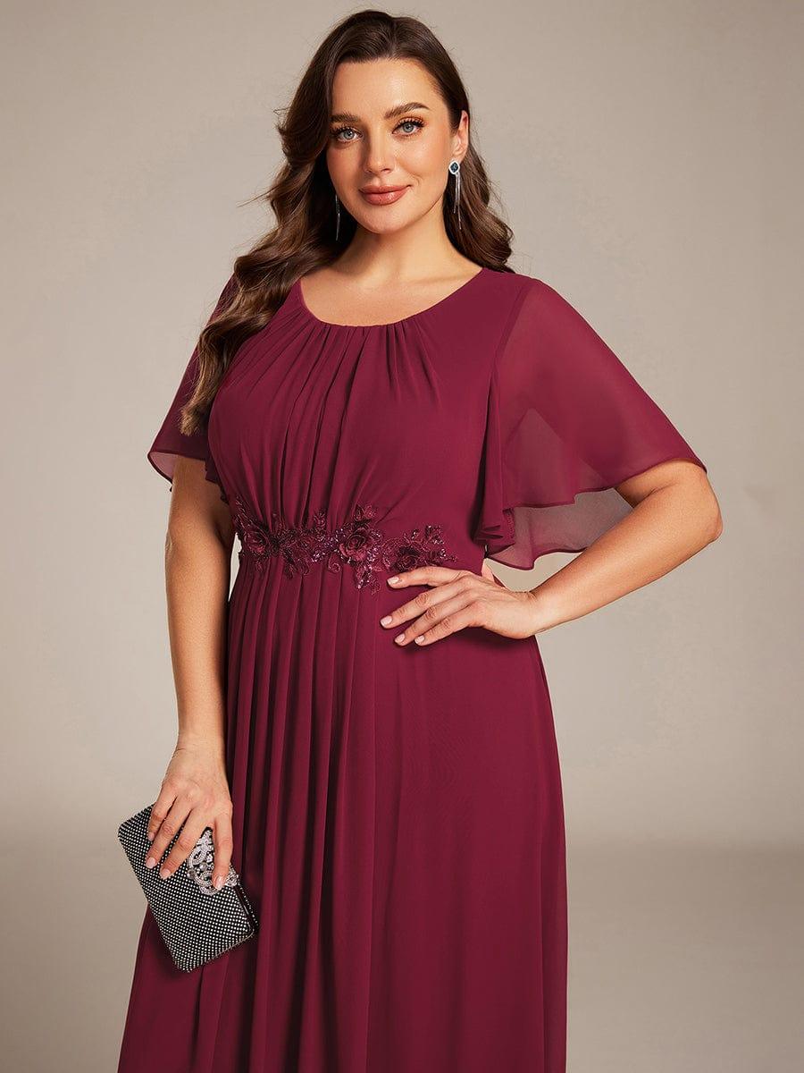 ever ASPYN|Pleated Applique Maxi Bridesmaid Dress