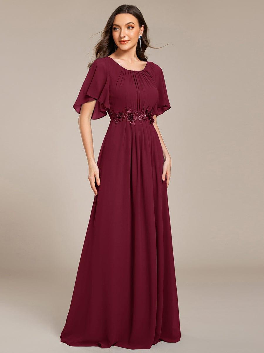 ever ASPYN|Pleated Applique Maxi Bridesmaid Dress