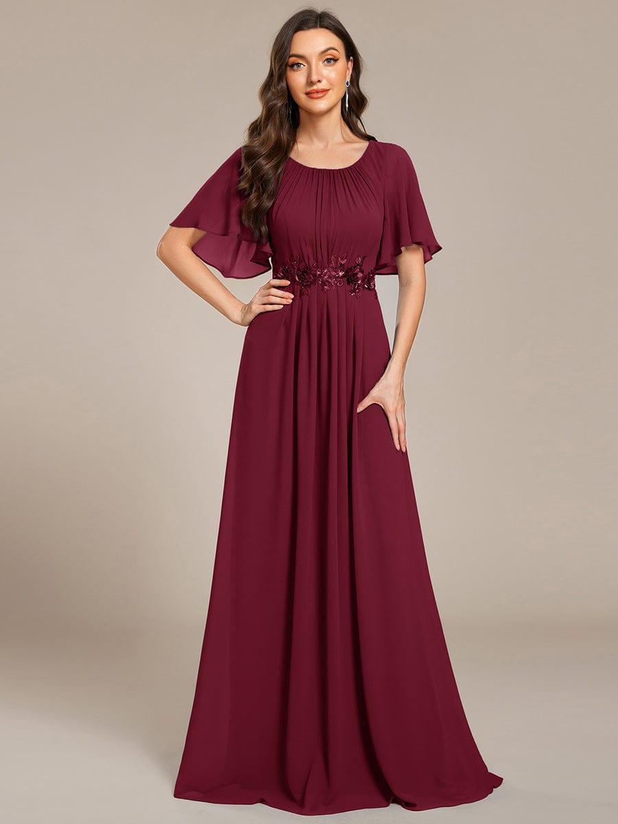 ever ASPYN|Pleated Applique Maxi Bridesmaid Dress