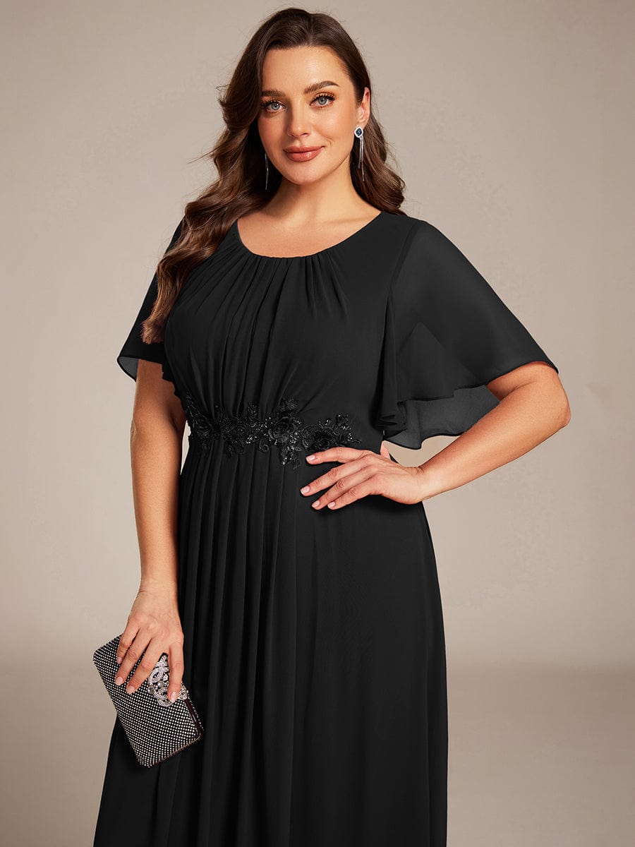 ever ASPYN|Pleated Applique Maxi Bridesmaid Dress