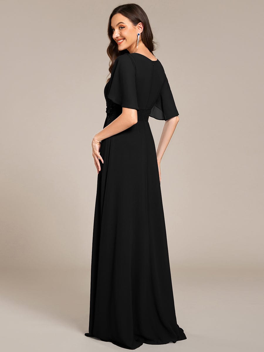 ever ASPYN|Pleated Applique Maxi Bridesmaid Dress