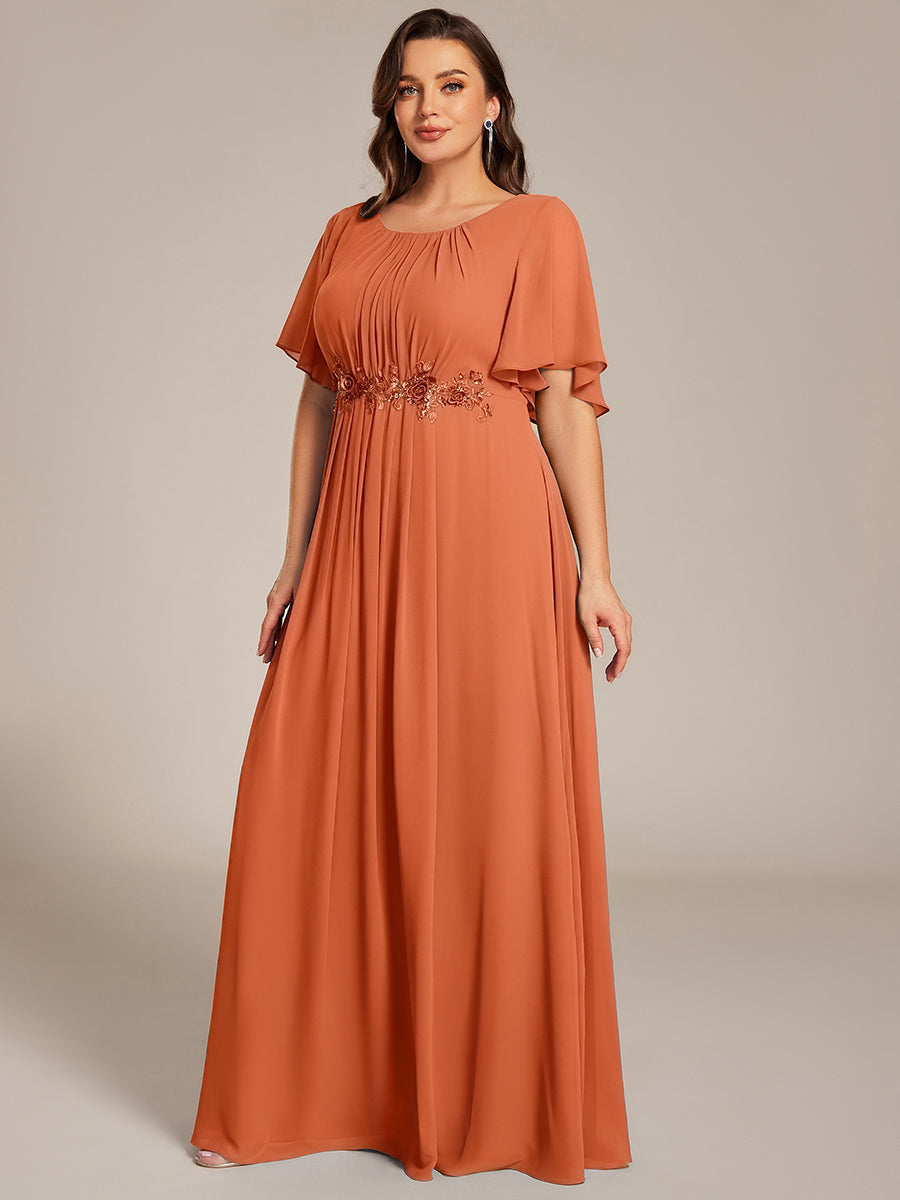 ever ASPYN|Pleated Applique Maxi Bridesmaid Dress