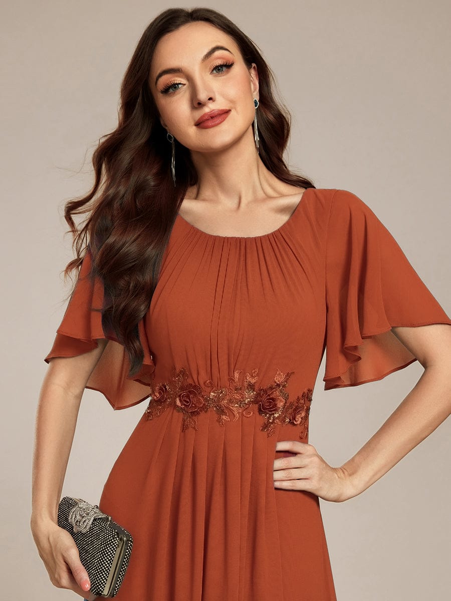 ever ASPYN|Pleated Applique Maxi Bridesmaid Dress