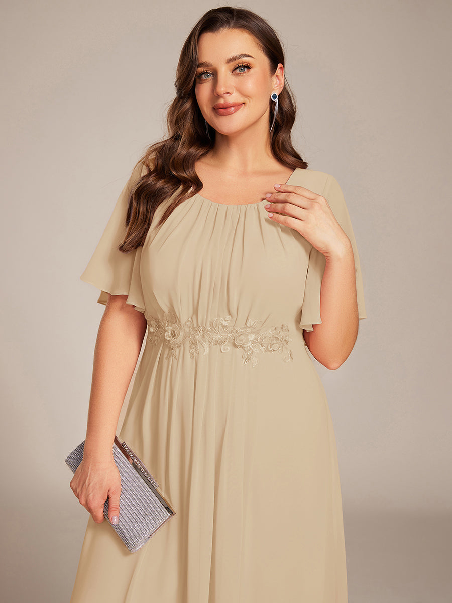 ever ASPYN|Pleated Applique Maxi Bridesmaid Dress