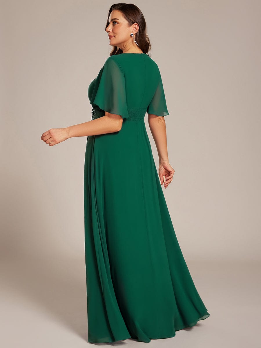 ever ASPYN|Pleated Applique Maxi Bridesmaid Dress