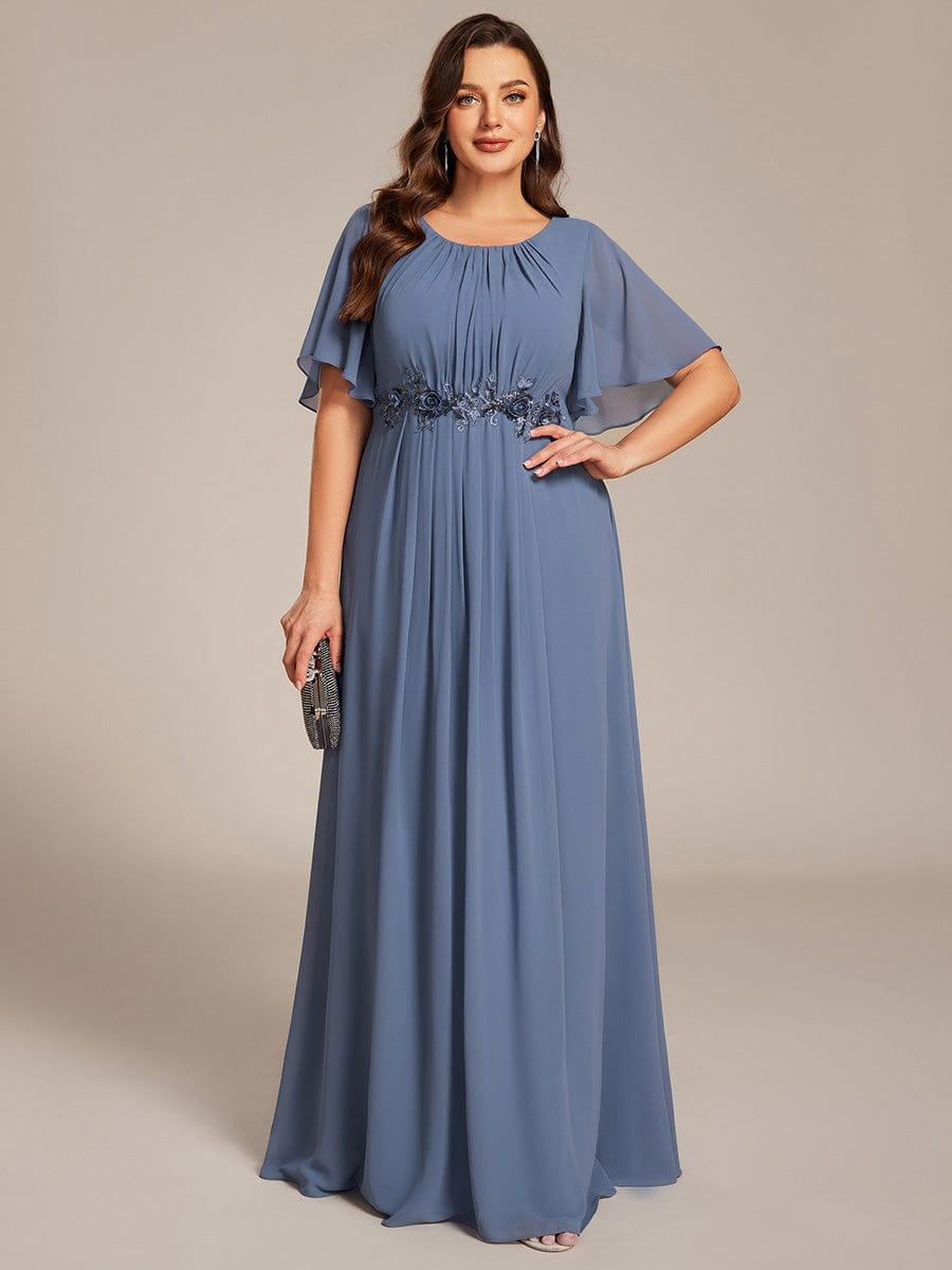 ever ASPYN|Pleated Applique Maxi Bridesmaid Dress