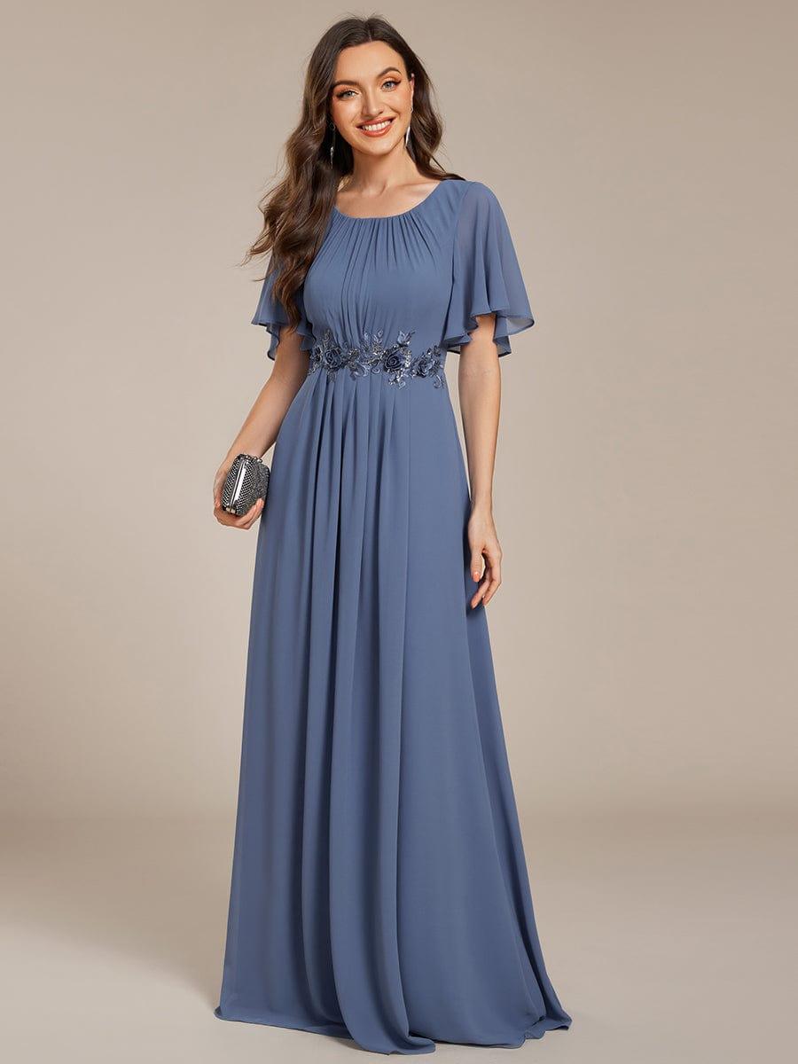 ever ASPYN|Pleated Applique Maxi Bridesmaid Dress