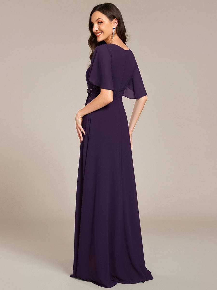 ever ASPYN|Pleated Applique Maxi Bridesmaid Dress