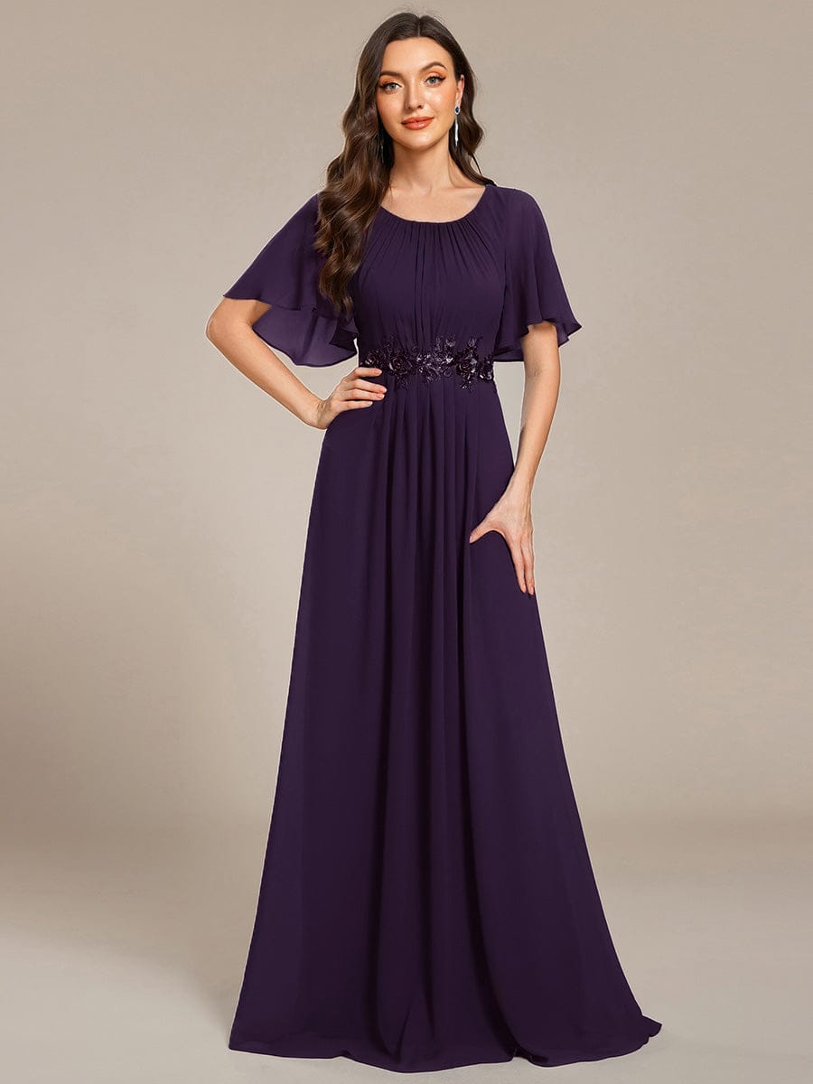 ever ASPYN|Pleated Applique Maxi Bridesmaid Dress