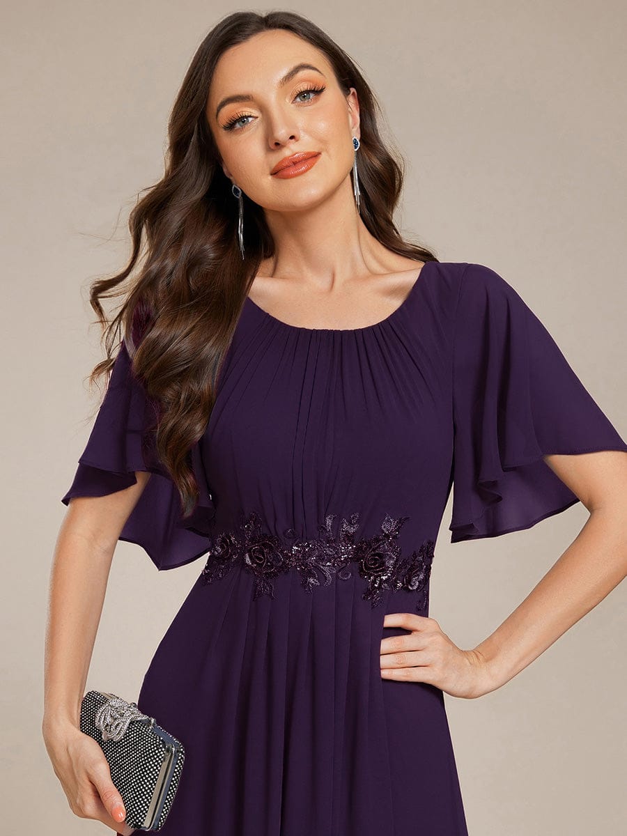 ever ASPYN|Pleated Applique Maxi Bridesmaid Dress