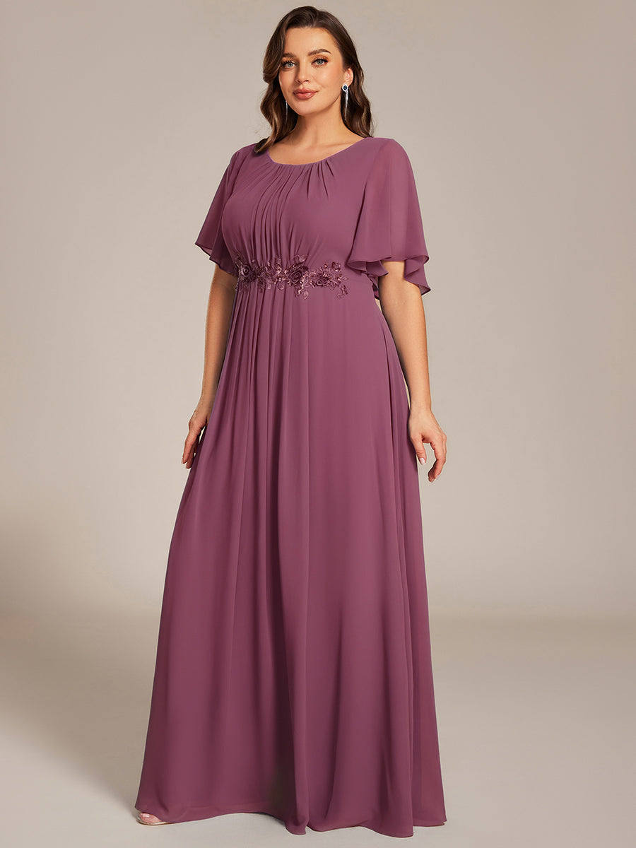 ever ASPYN|Pleated Applique Maxi Bridesmaid Dress